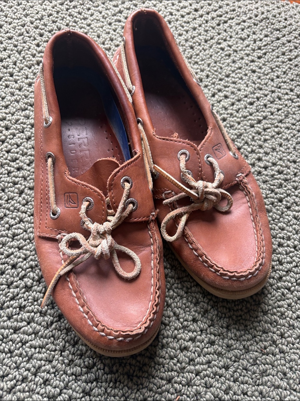 Sperry Mens 7M Leather Boat Shoe‎ Tan Casual Loafer Slip On Shoes EUC